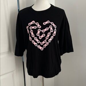 Spirit Jersey Pink Heart Chain Oversized T-Shirt